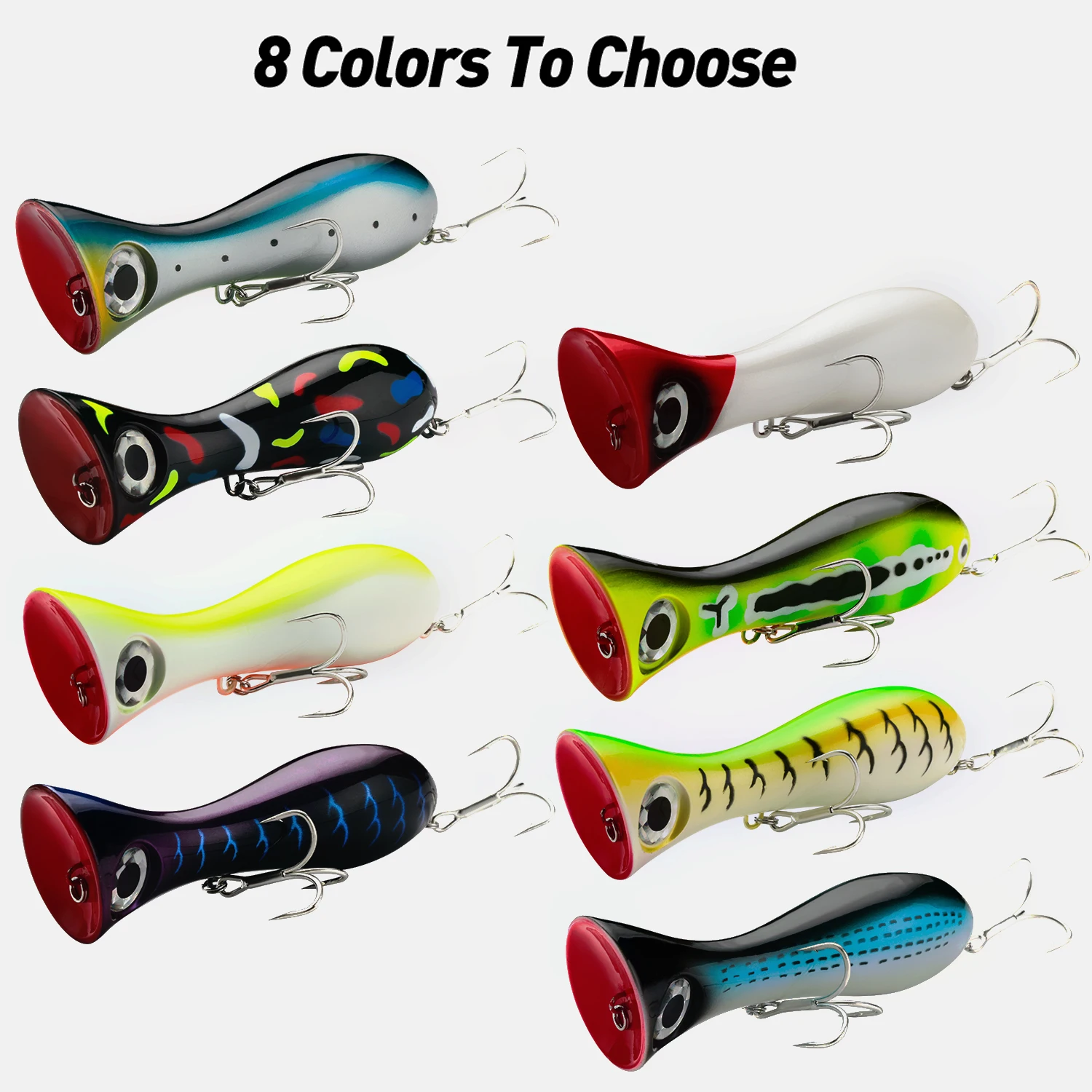Enhanced Popper Fishing Lure - 95mm, 31g - Versatile Topwater Attractant for Freshwater & Saltwater Angling