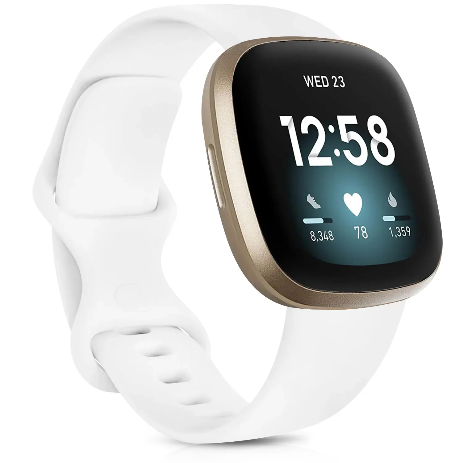 Deluxe Silicone Watch Band in Rose Gold and Silver
