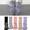 3 Pairs Mid-tube 5 Finger Grip Sport Socks Silicone Non-Slip Warm Floor Sock Black Fitness Training Dance Yoga Pilates Socks 2