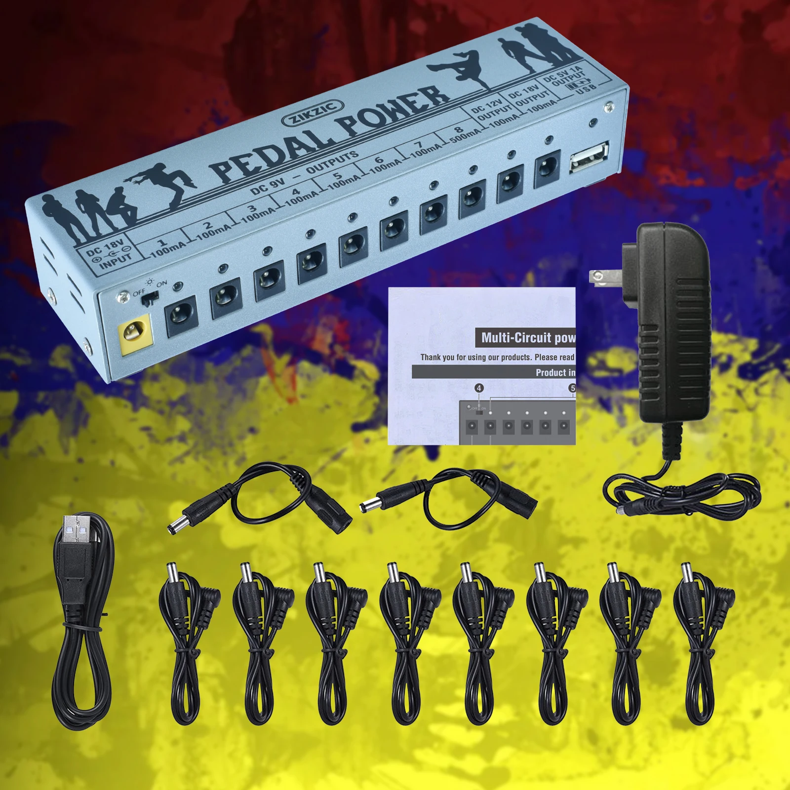 ZikzicPedalPowerSupplyUpdateOutputMultiCircuitPowerSupplyFor