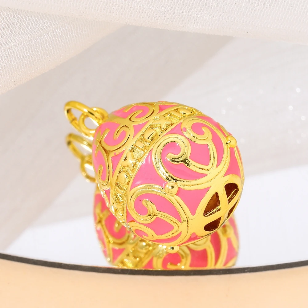 Juya DIY Damen-Brautschmuckherstellung, Dekorationen, handgefertigt, 18 Karat echt vergoldet, hohl, ovale Emaille, königliche Blumen-Charms-Zubehör – Detail 9