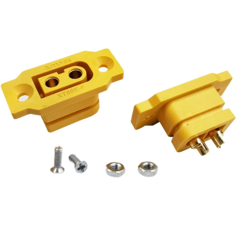 XT60 Connector XT60E Female Connector XT60E-F XT60 Socket Plug Panel Mount Fixed With Screws