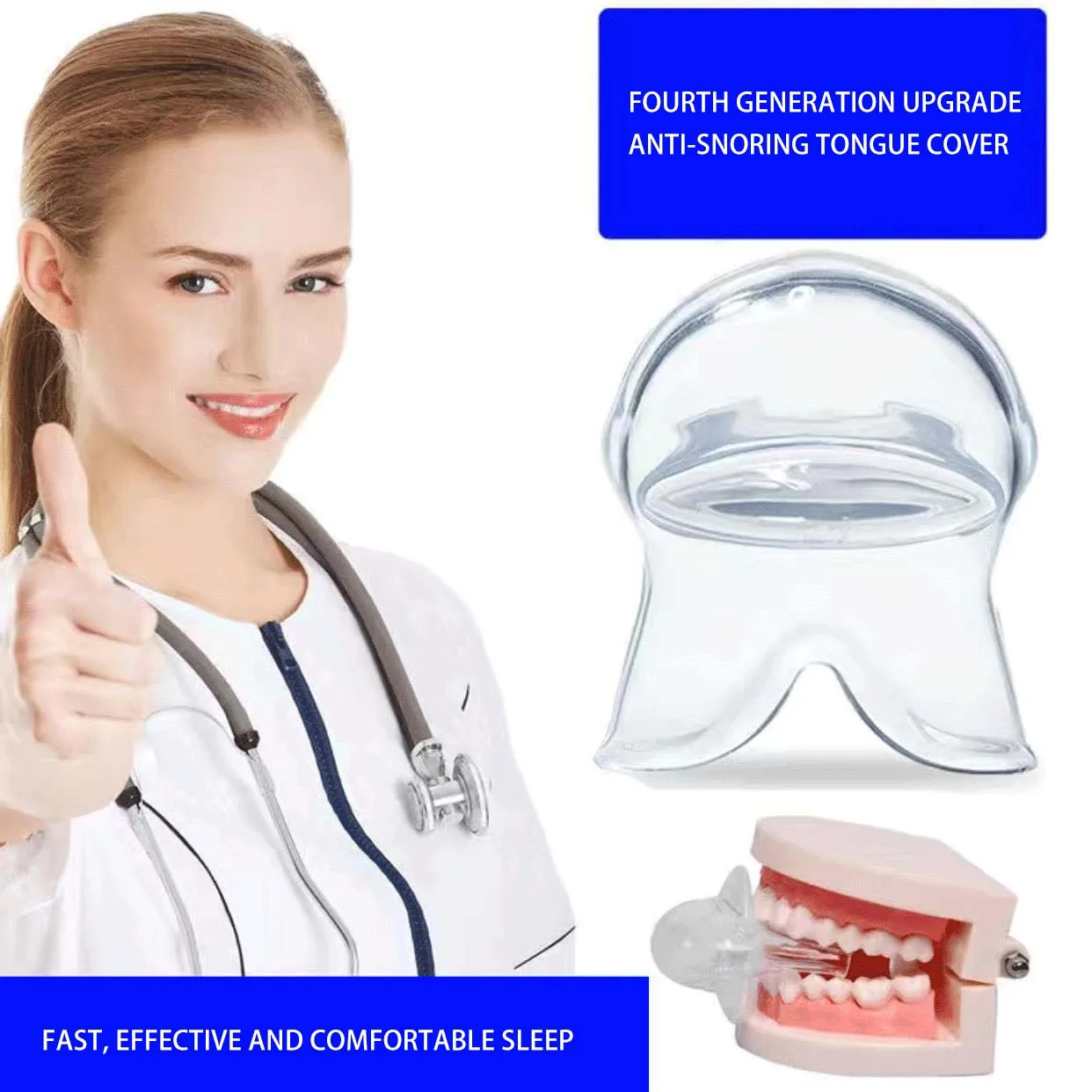 MedicalSiliconeAntiSnoringTongueAntiSnoreDeviceApneaAidTongue