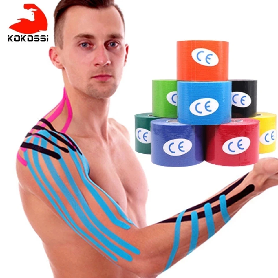 Sports Tape Kinesiology Tape Knee Pad Knee Wraps 5 Size Kinesiology Tape Athletic Recovery Self Adherent Wrap Taping Medical Muscle Pain Relief Knee Pads Protector