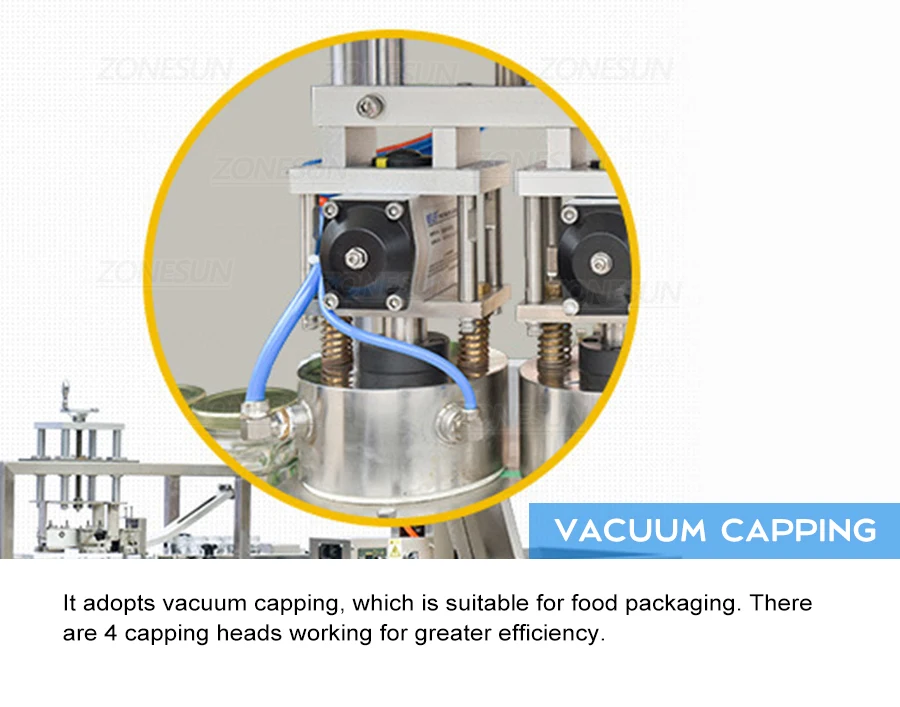 ZONESUN ZS-XGVS1 Automatic Vacuum Capper - Lid Capping Machine