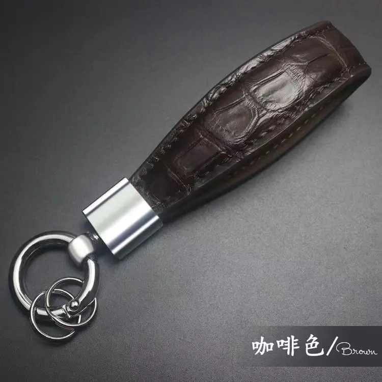 New Luxury Crocodile Leather Colorful Car Keychains Genuine Leather Key Chain Fashion Key Ring 45