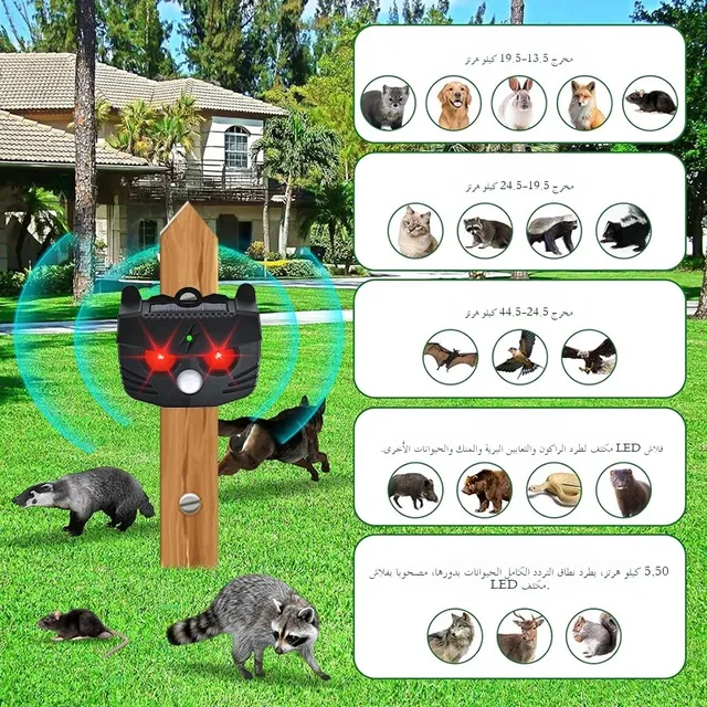 Owl shape 2generation Light Alarm Motion Sensor Siren Sound Alert & EDs Flash Warning Strobe Security Alarm System for Farm Vill 4