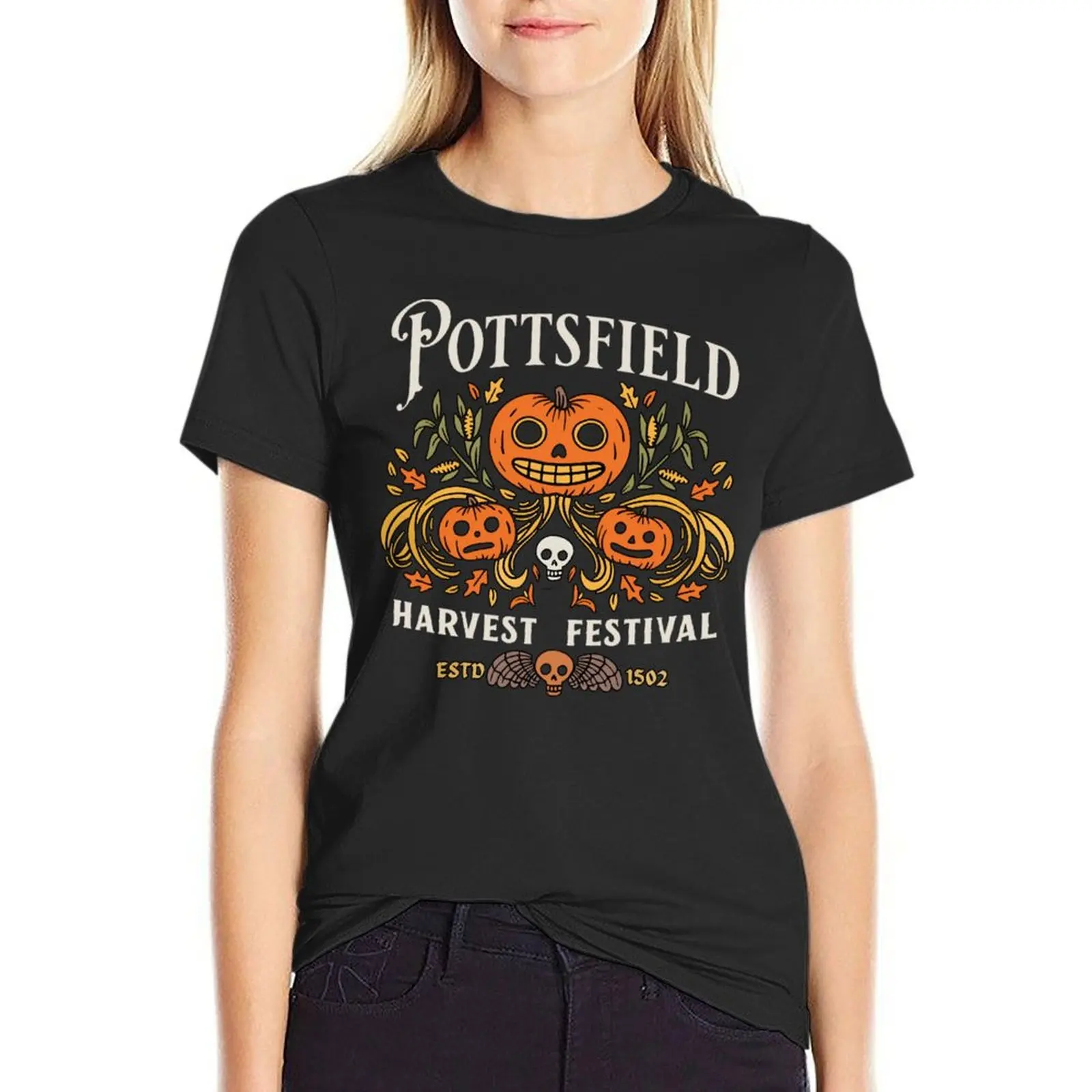 

Pottsfield Harvest Festival T-shirt vintage clothes funny graphics T-shirt Women