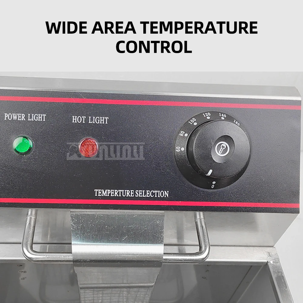 Stainless Steel Double Fryer Commercial Electric Deep Fryer Single Cylinder Electric Freidora De Aceite Electrica