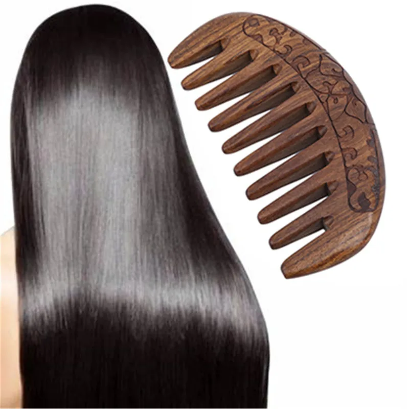 

Natural Handmade Sandalwood Hair Comb Anti-Static Hair Detangler Wooden Combs Fine Wide Tooth Wood Comb for Men/Women/Kids