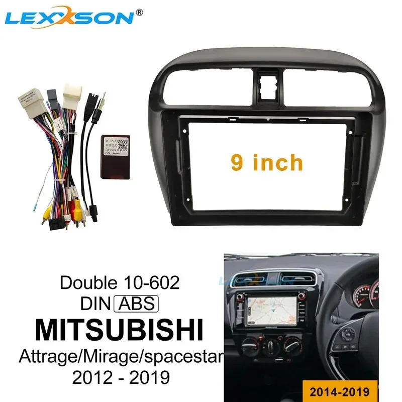 

9-дюймовая Автомобильная панель для MITSUBISHI Attrage Mirage Spacestar 2012-2018, автомобильный радиоприемник, рама для DVD, комплект панели для установки приборной панели