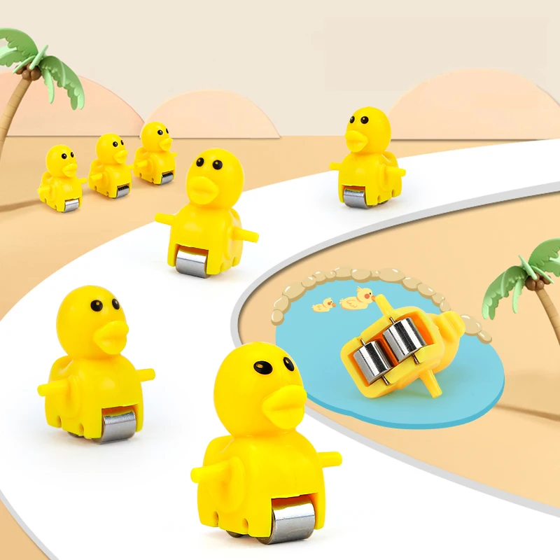 Electric Duck Climbing Stairs Toy Children Roller Coaster Toy Set Electric Light Music Amusement Track For Baby