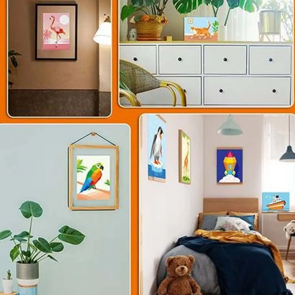 Paper 3D Geometric Sticker Books Educational Toys Handmade DIY Paste Material Kit Montessori Cartoon Animals Sticker Book