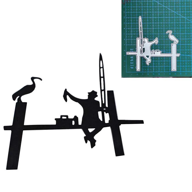 

Fishing Father Birds Cutting Dies decorate Stencils Scrapbooking Blade Punch Cut Embossing Craft Mouldv DIY 2023