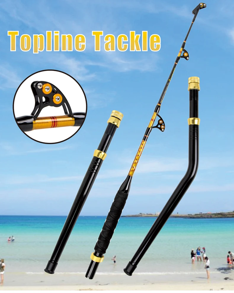 Sea Trolling Rod Tuna Fishing Rod 100lb Aluminum 2+1 Big Guide