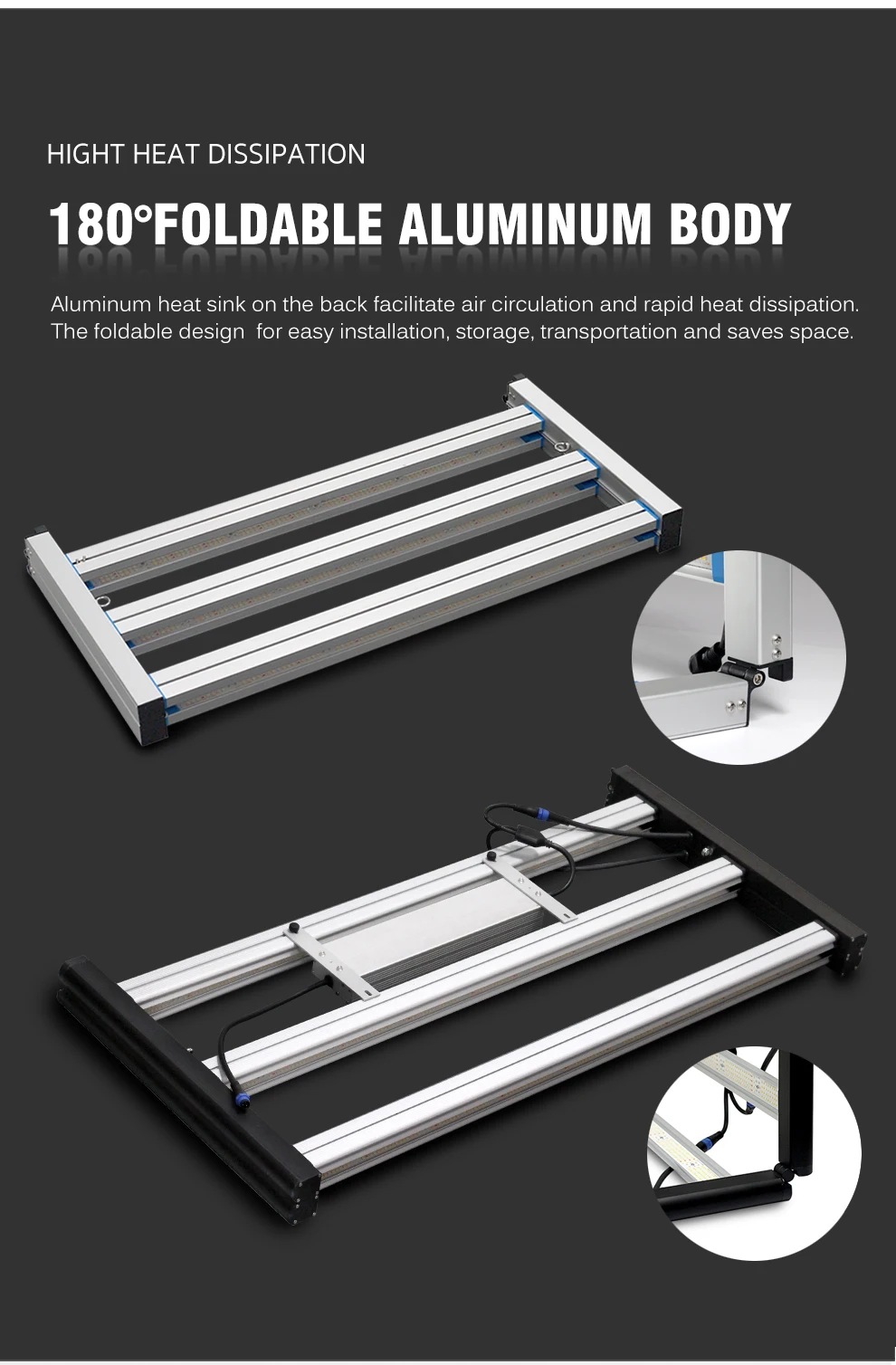Vollspektrum-LED Grow Little 240 W 480 W W 900 W-Serie – verbindbar – dimmbar – faltbar W-Serie – verbindbar – dimmbar – faltbar. Grow Low – Detail 6