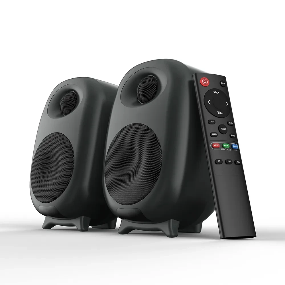 50W Gaming Bluetooth Speaker Bookshelf 4-inch Active Subwoofer HiFi Home Theatre Sound System With Bass Effect OPT RCA For PC TV