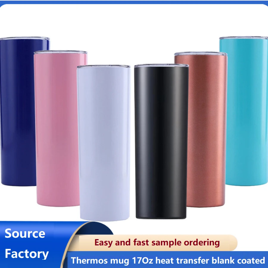 Stainless Steel Skinny Tumblers with Lids and Straws, 20 Oz Double