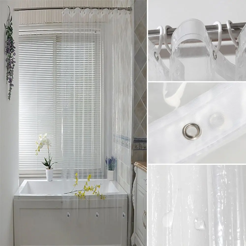 Shower Curtains PEVA Plastic Splash Resistant Waterproof Mildewproof