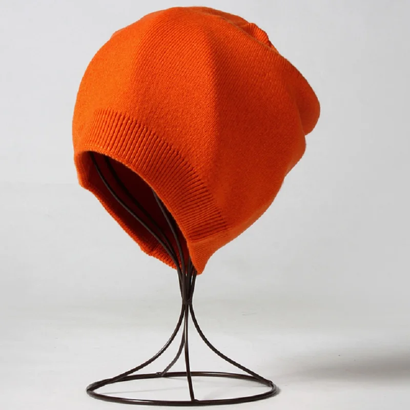 Popular Unsex Autumn Winter Hat For Women Solid Bright Color Soft Cashmere Beanies Best Matched Men Warm Skullies Gift 6