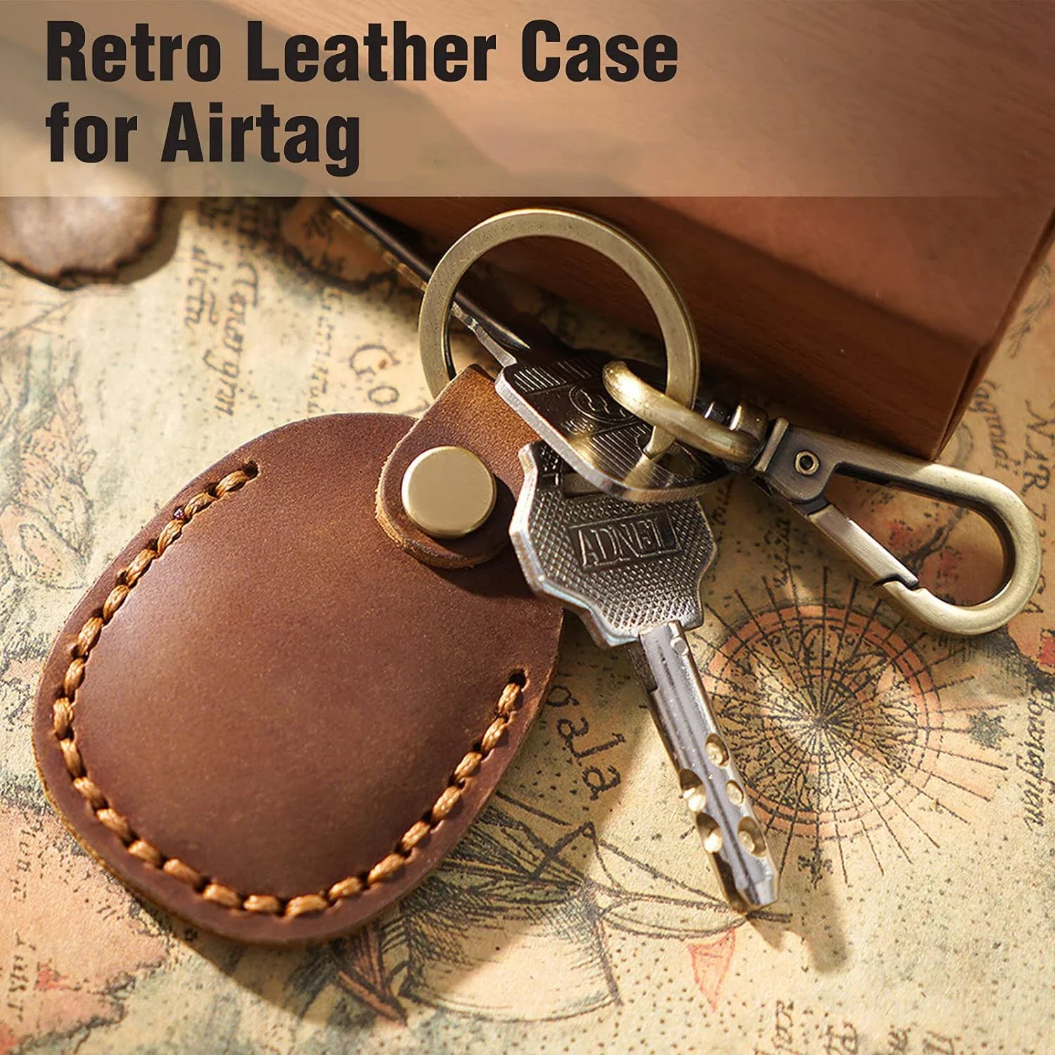 Premium Leather Keychain Holder - PU Leather Protective Case with Soft Coverage and Keyring