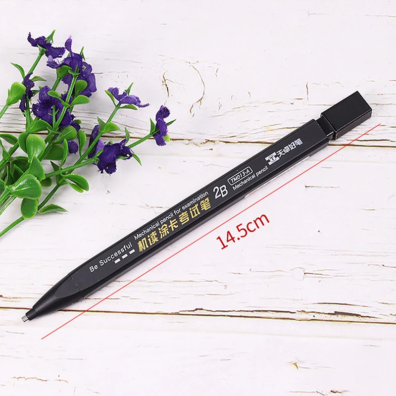 Thick Flat Head Mechanical Pencil Drawing 2B with Refills Pencil Office Supplies Writing Automatic Office School Supplies 2