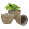 Plant Basket Liners Woven Rattan Plant Pot Containers Coco Fiber Liner Plant Vase Home Garden Decoration 5
