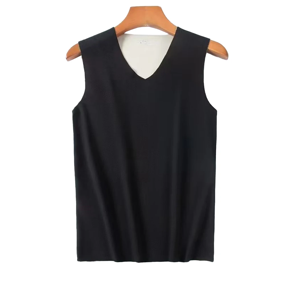 

Men Thermal Base Layer Undershirt Fleece Lined Tank Top Seamless Soft Vest Elasticity Wiith Wool Underwear Autumn Warm Lingerie