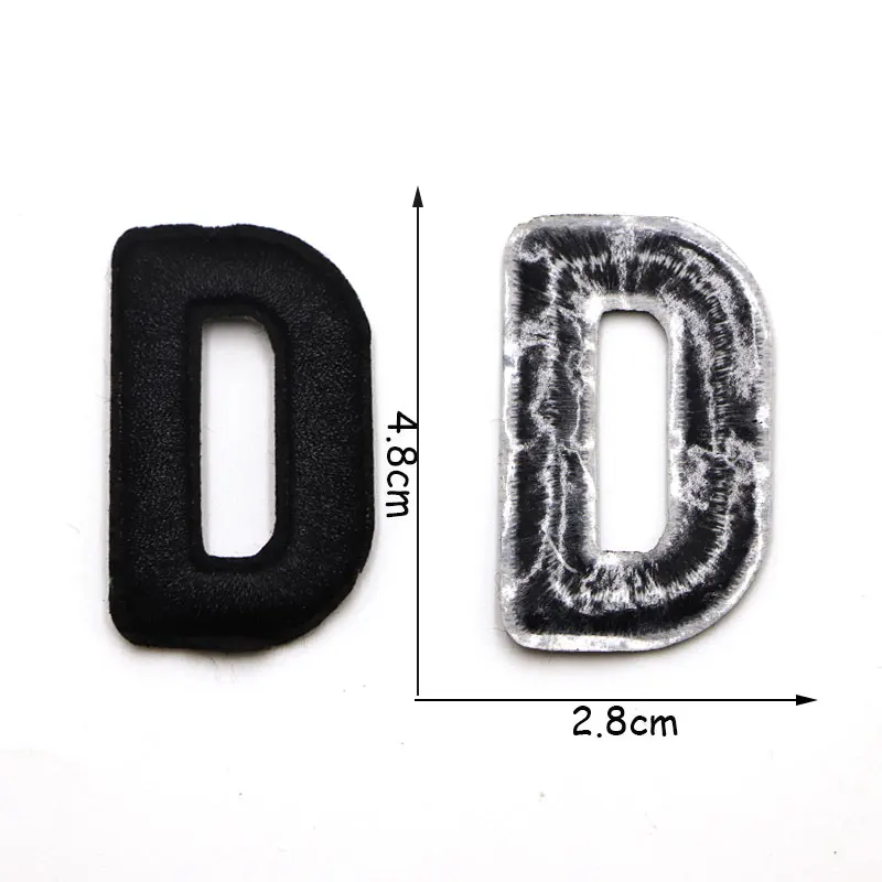 1PC Schwarz Brief Eisen auf Patches Nähen auf Applique Patches Alphabet Bestickte Patches Diy Custom Name Abzeichen Decor Reparatur patcch – Detail 32