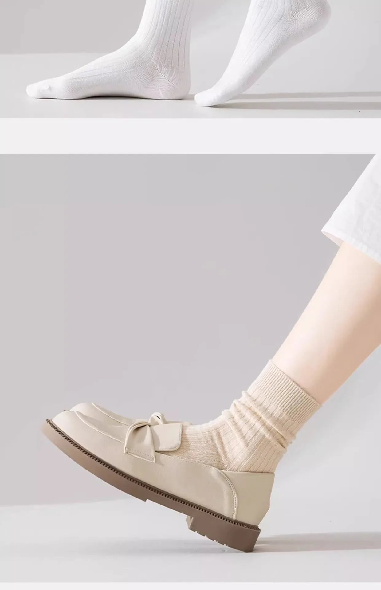 Damensocken, japanische einfarbige, einfache, vielseitige, süße Dopamin-Mittelrohrsocken, bequeme, atmungsaktive Baumwollsocke für Mädchen – Detail 19