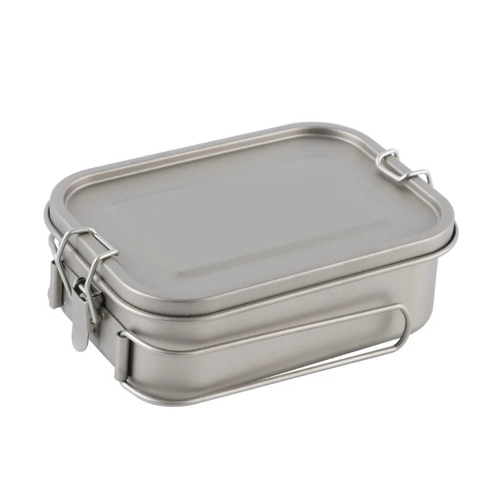 Titanium Portable Camping Lunch Box with Utensils