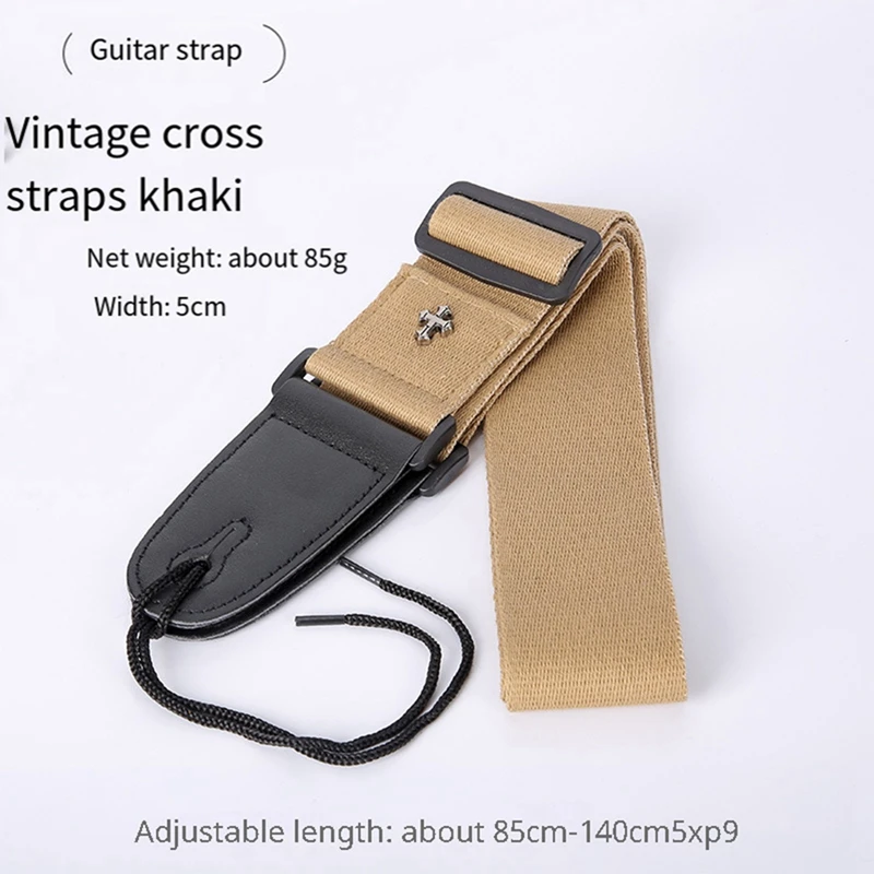 Brown Guitar Strap Folk Acoustic Guitar Electric Electric Bass Ukulele Strap Durable