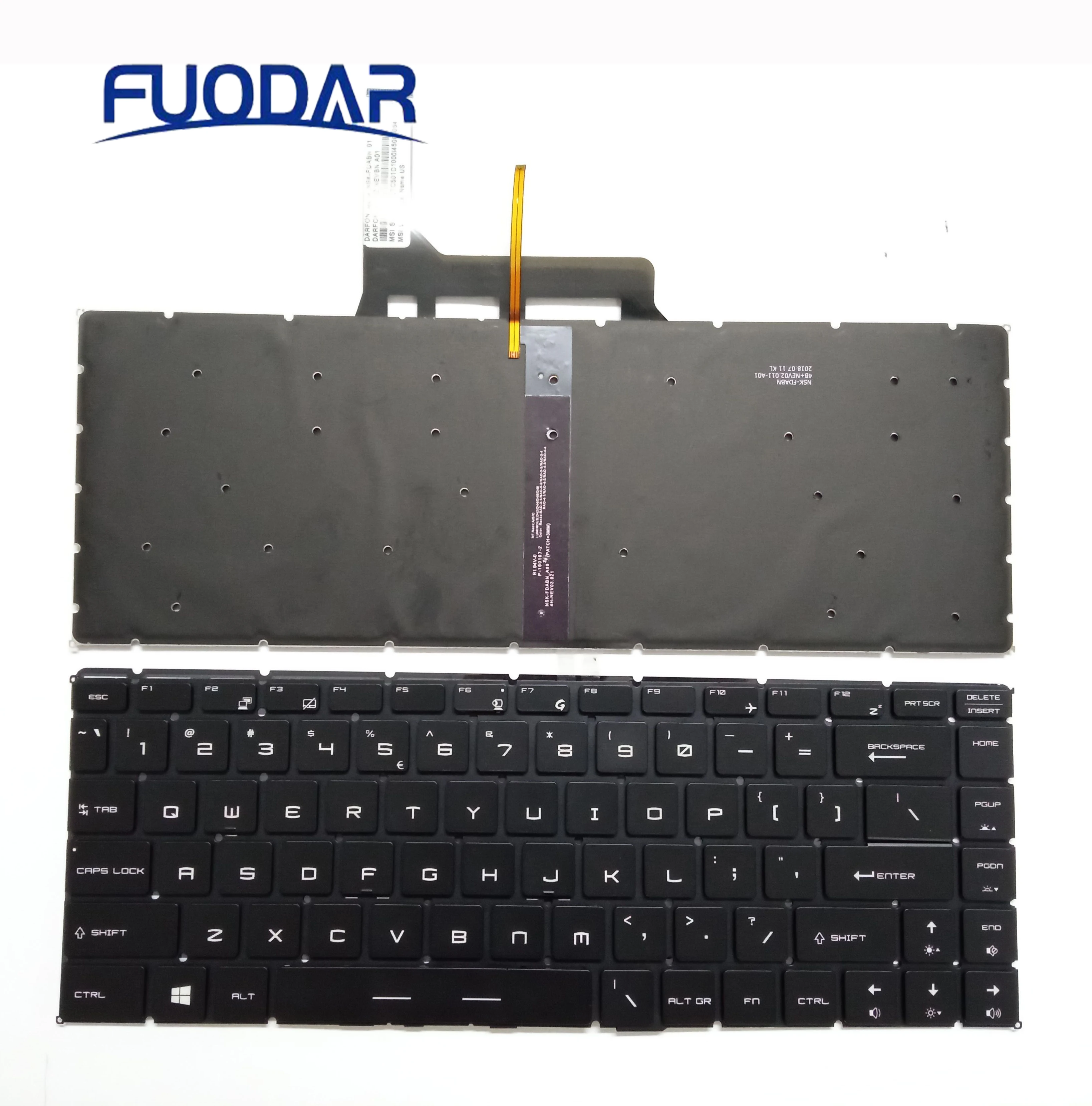 

For MSI GS65 Keyboard RGB Single Key Seven Color Backlight GS65VR MS-16Q1 Q2 Laptop Keyboard Replacement