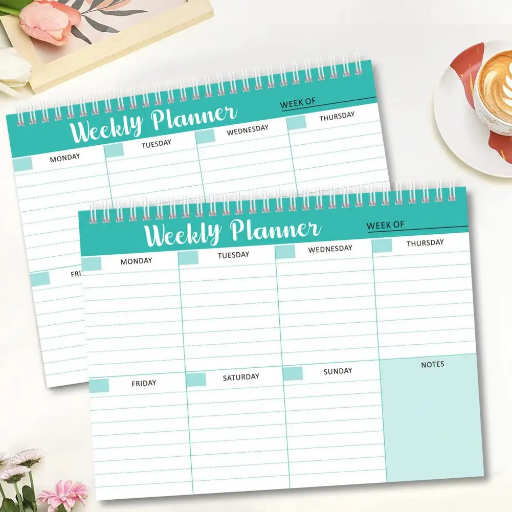 Daily Planner Coil Design Weekly Planner Notepad Appointments Reminders Notebook Home School Office