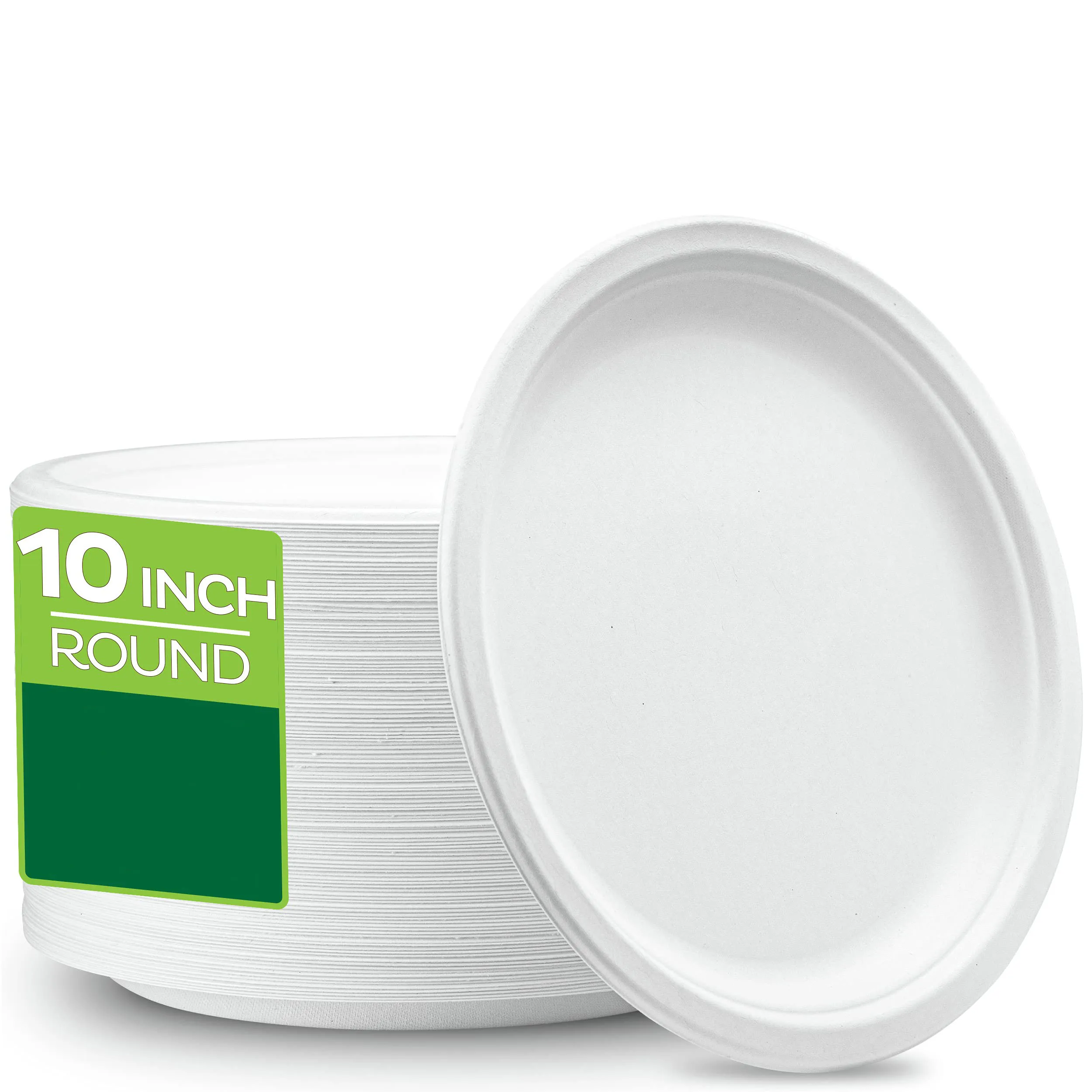 Piatti Monouso Ask Packaging Piatti Di Bagassa Usa E Getta 100% Compostabili (22,9 Cm) Resistenti, Ecologici, Realizzati In Fibre Naturali Di Canna Da Zucchero Stoviglie Biodegradabili Feste