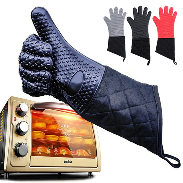 Guanti resistenti al calore in Silicone guanti lunghi in cotone per uso  domestico guanti da forno da cucina guanti da cucina per Barbecue Gants -  AliExpress
