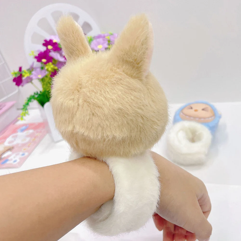 Labubu Plush Doll Slap Bracelet Super Soft Adorable Stuffed Animal Plush Bracelet Present for Children Great Present Idea 2