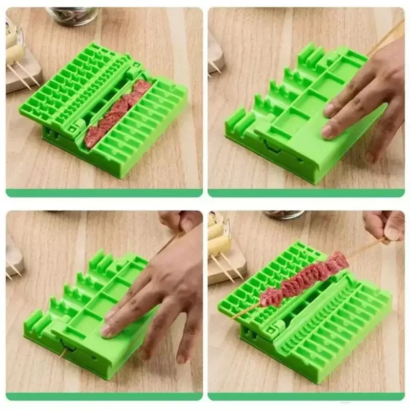 Home BBQ Tools Accessories Multifunctional Barbecue String Artifact Meat Skewers Machine Beef Pork String Maker