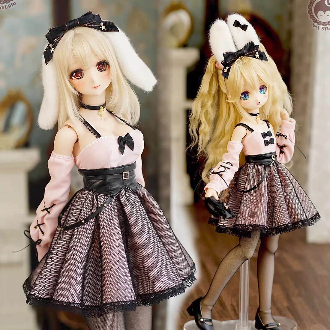 ピンクのウサギの女性のためのかわいいドレス,ピンク色,かわいい
