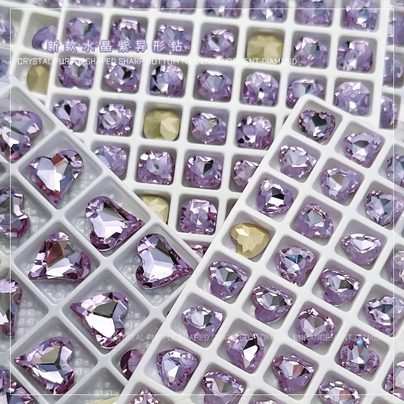 10pcs Crystal Purple K9 Multi Shaped Minar Super Sparkling 