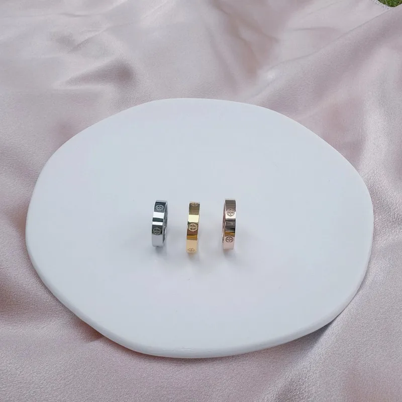 Trend Luxury Brand Cross Stainless Steel Zircon Ring With Stone For Woman Girl For Men Couple Finger Wedding Ring bague femme 4