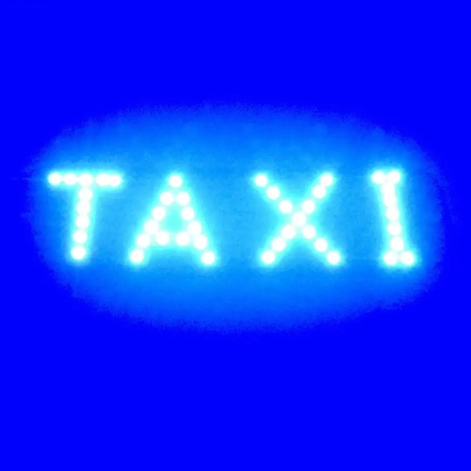 Luminoso Segnale LED Blu Per Taxi – Lampada Da Parabrezza Con Ventose E Accendisigari – Indicatore Servizio Auto 12V