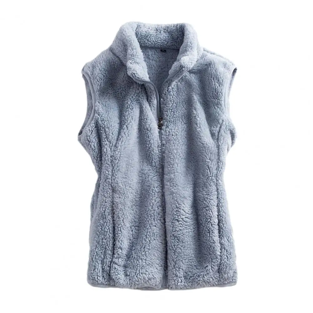 

Women Waistcoat Cozy Winter Vest for Women High Collar Soft Plush Cold Resistant Stay Warm Outdoors Women Winter Vest
