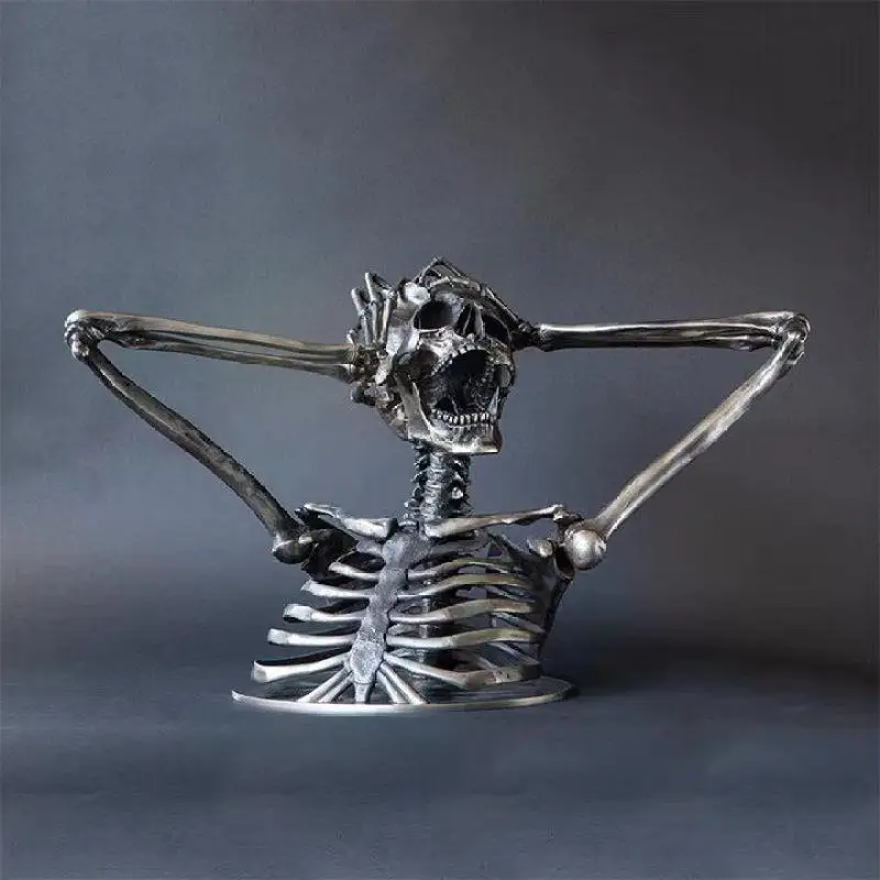 

Breaking the Routine Crazy Skull Bust Statue Madness Skeleton Bust Sculpture Home Decoration Resin Figurine Modern Sculpture