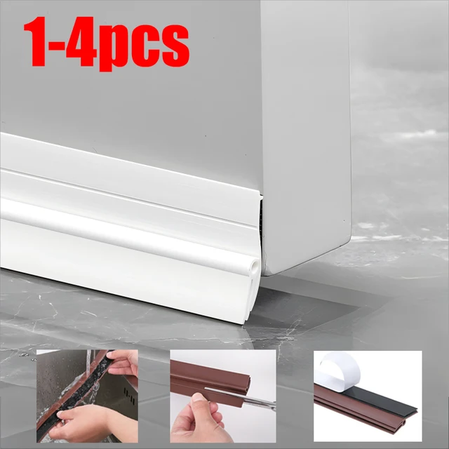 1-4 ชิ้น 93 ซม.แถบซีลประตูแบบใช้ซ้ำได้กาวในตัวที่ถอดออกได้ลมและกันฝุ่นใต้ช่องว่างประตูแถบสภาพอากาศเทปกันเสียง 1