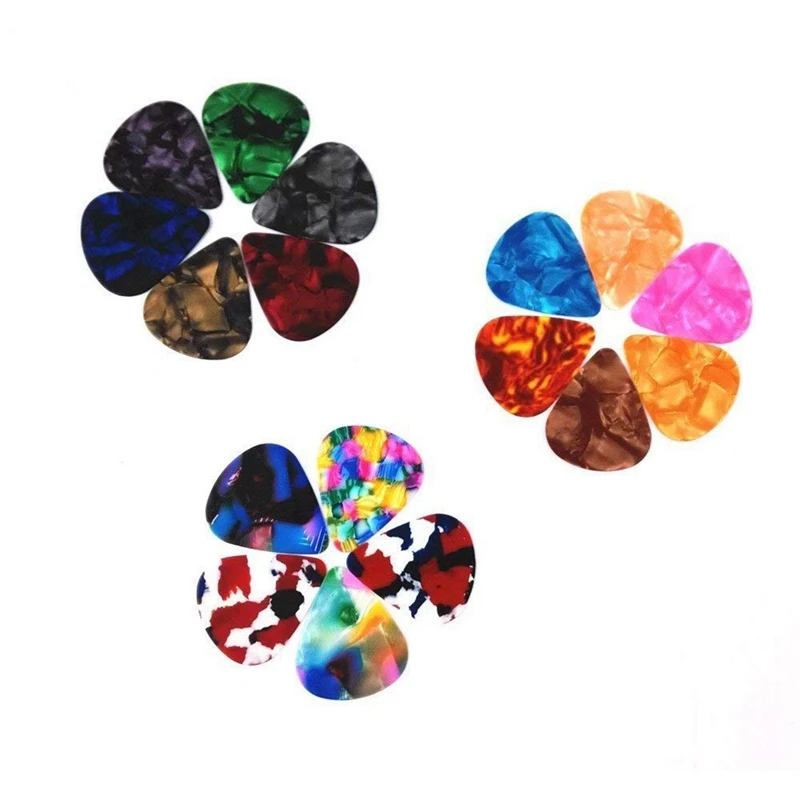 ABST 60 Pcs Colorful Guitar Picks, 0.46Mm, 0.71Mm, 0.96Mm & 1Pcs Guitar Strap With 3 Pick Holders For Bass Electric (Coffee)