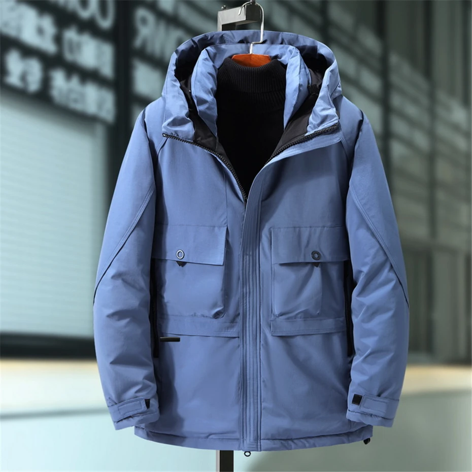 Cargo Parkas Men Winter Thick Warm Jacket Coats Plus Size 8XL 9XL Fashion Casual Solid Color Jacket Male Outerwear Big Size 9XL
