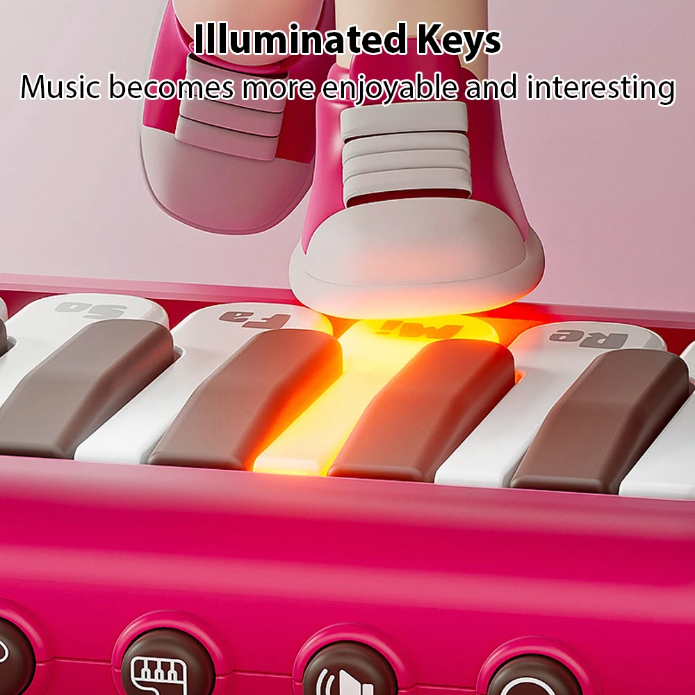 15 Key Pocket Piano Mini Electronic Piano One Click Switching Between 3 Different Tones Illuminated Keys Keyboard