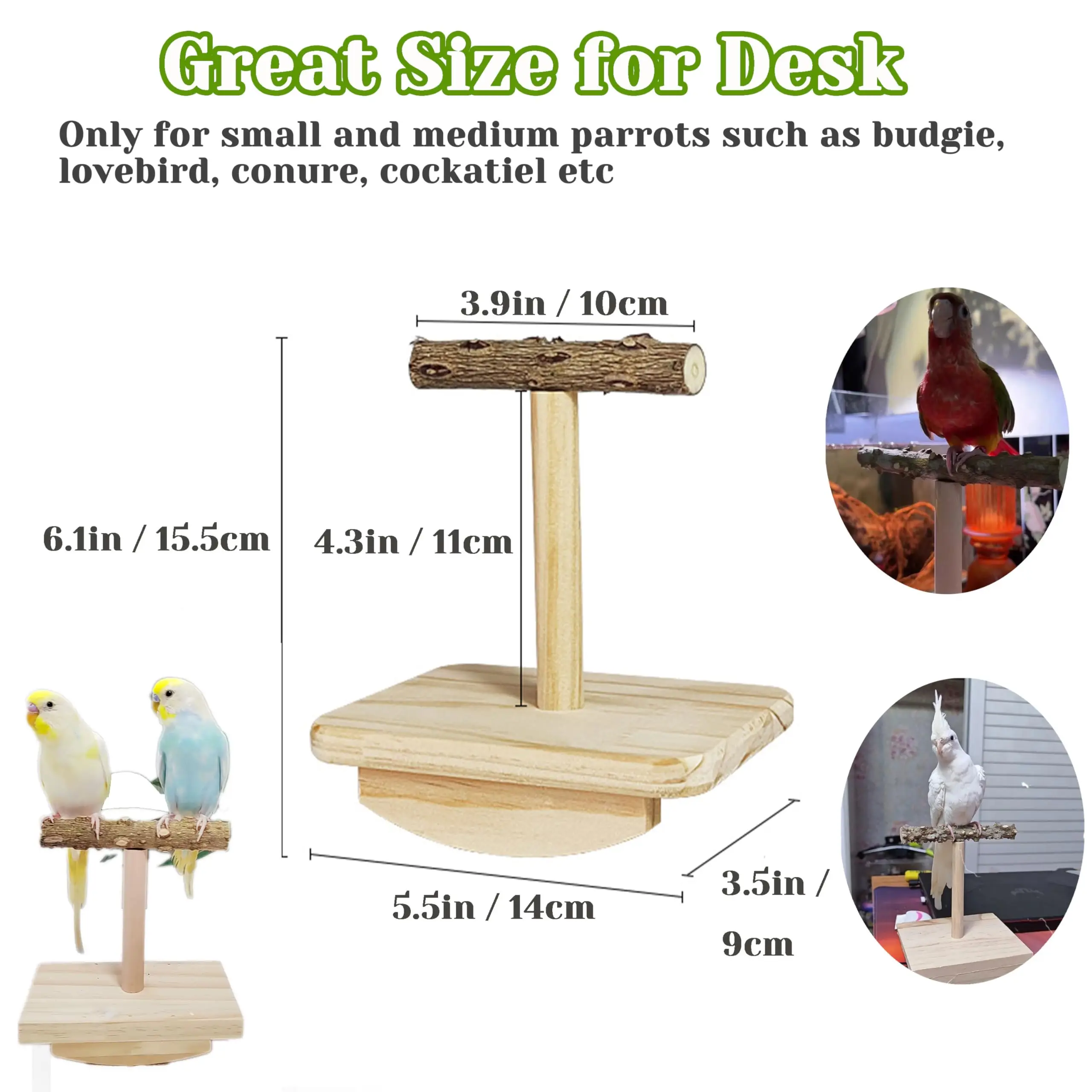 Natural Wooden Bird Training Frame Bird Educational Toys Parrot Perch Wooden Platform Playground Game Station Frame