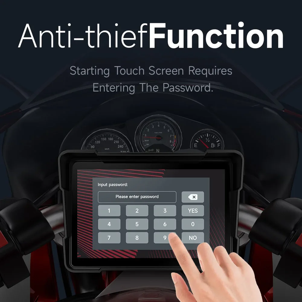JIUYIN 5 inch Portable Motorcycle Car Play Screen GPS Display IPX7 Waterproof Monitor For Wireless Apple CarPlay Android Auto